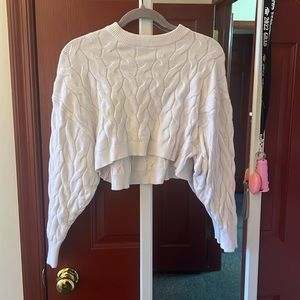 White cropped sweater